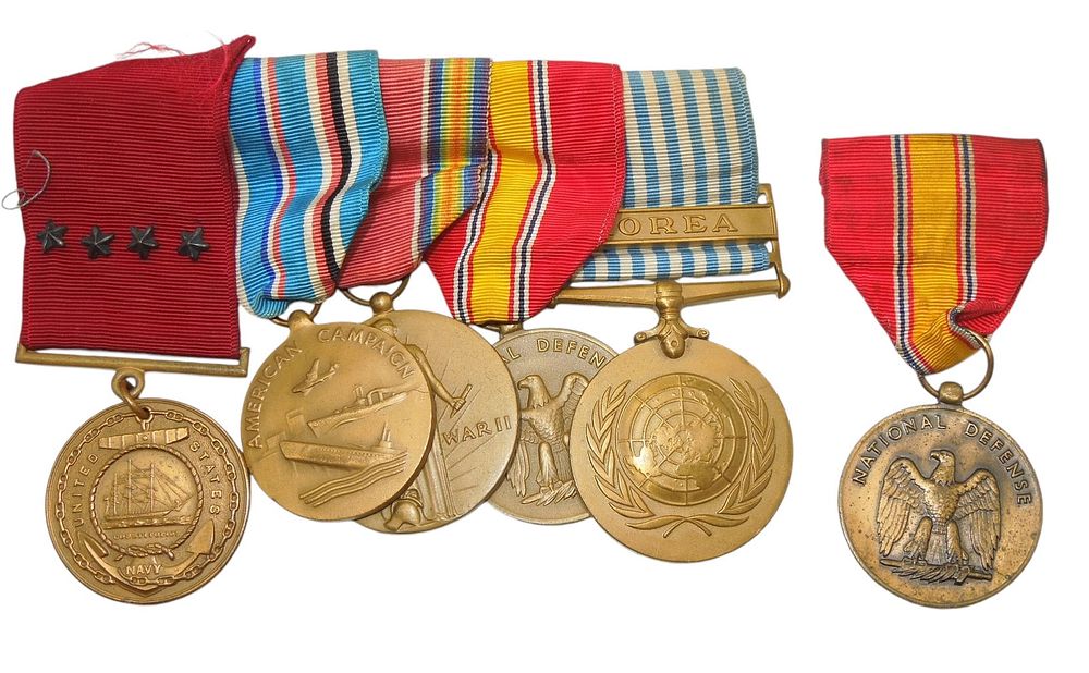 Lot 226: WWII - Korean War US Navy VF-112 Named Good Conduct Medal Bar