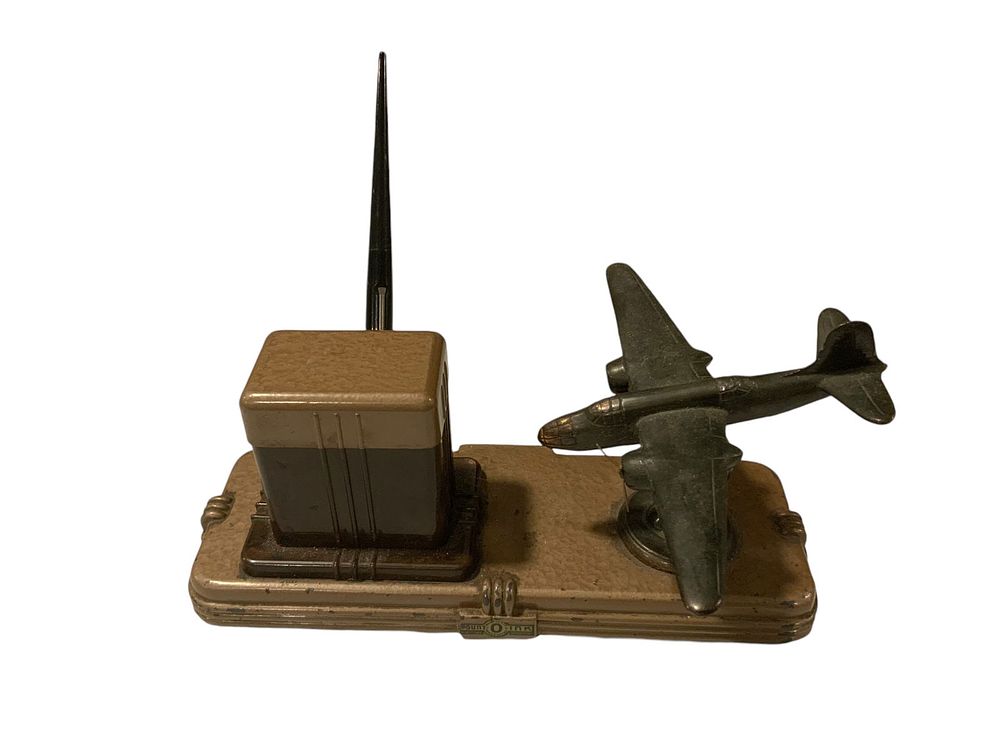 Lot 269: Gregory FOUNT-O-INK Writing Set Bakelite Inkwell Metal Martin B-26 Marauder Aircraft