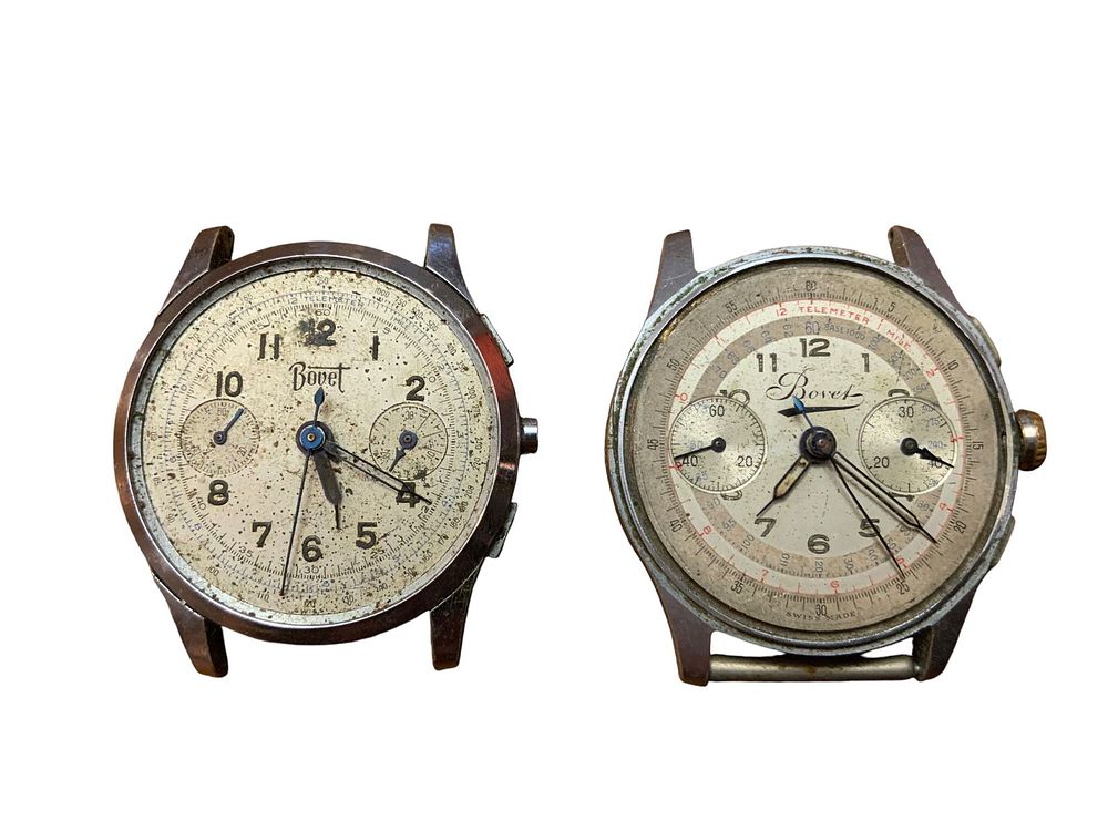 Lot 271: Bovet Freres Chrono Multicolor Telemeter & Mile Swiss Made Parts Wristwatches Lot