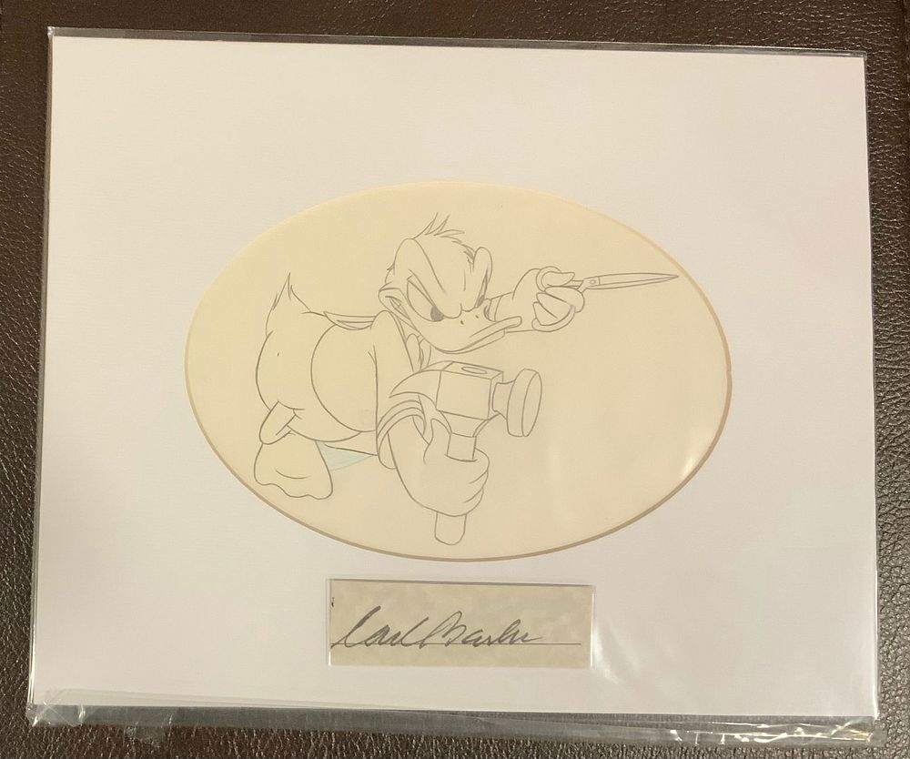 Lot 302: Disney Donald Duck Matted Pencil Concept Sketch Animator Cartoon Illustrator Carl Barks #2