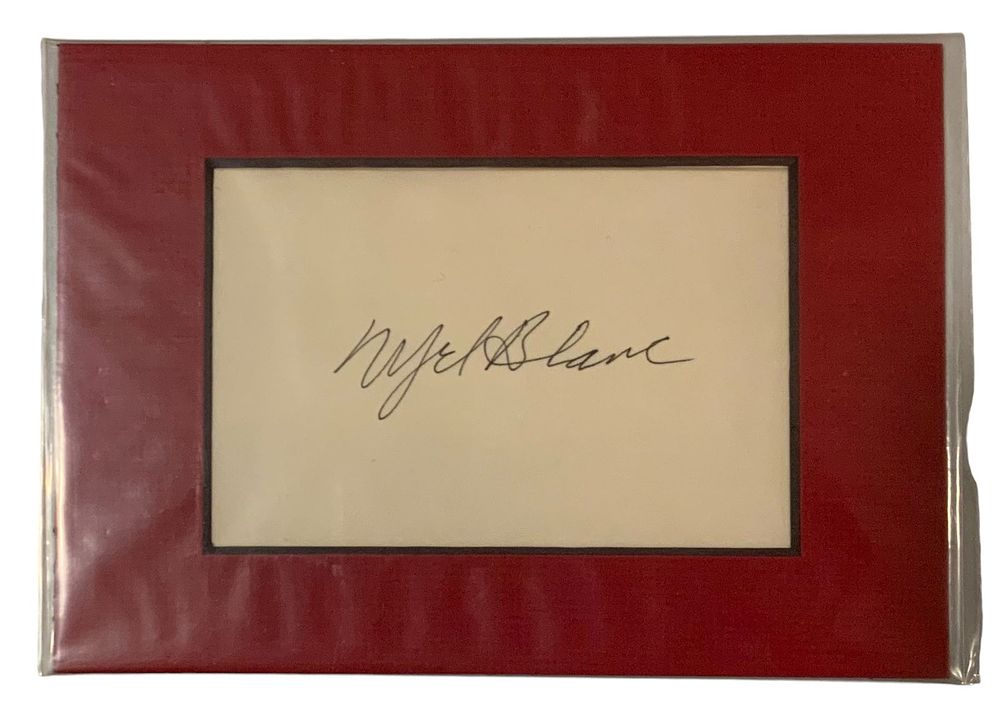 Lot 324: Mel Blanc Cartoon Voice Actor Matted Signed Autographed Card Bugs Bunny