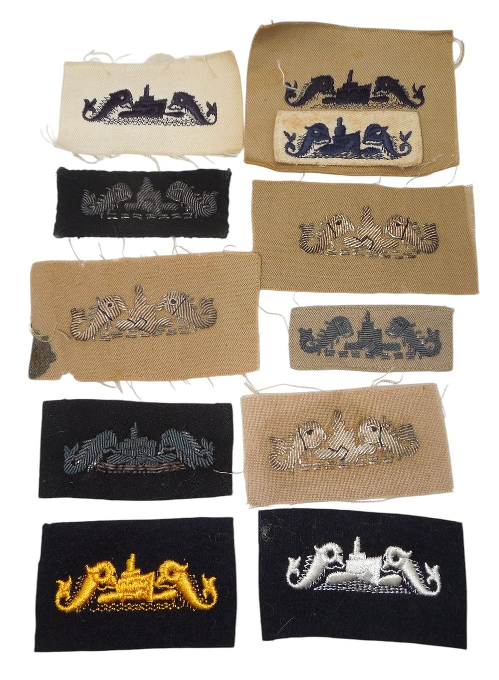 Lot 177: WWII US Navy Submarine Qualification Patches Bullion