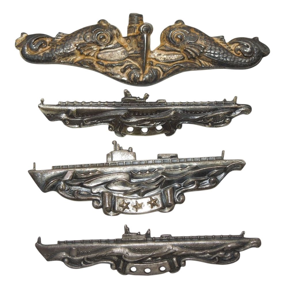 Lot 181: Lot (4) WWII - Korean War US Navy Submarine Patrol Badges