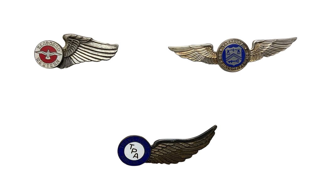 Lot 195: Customs Service, Seaboard & Western, Trans Pacific Airlines Wings Lot (3)