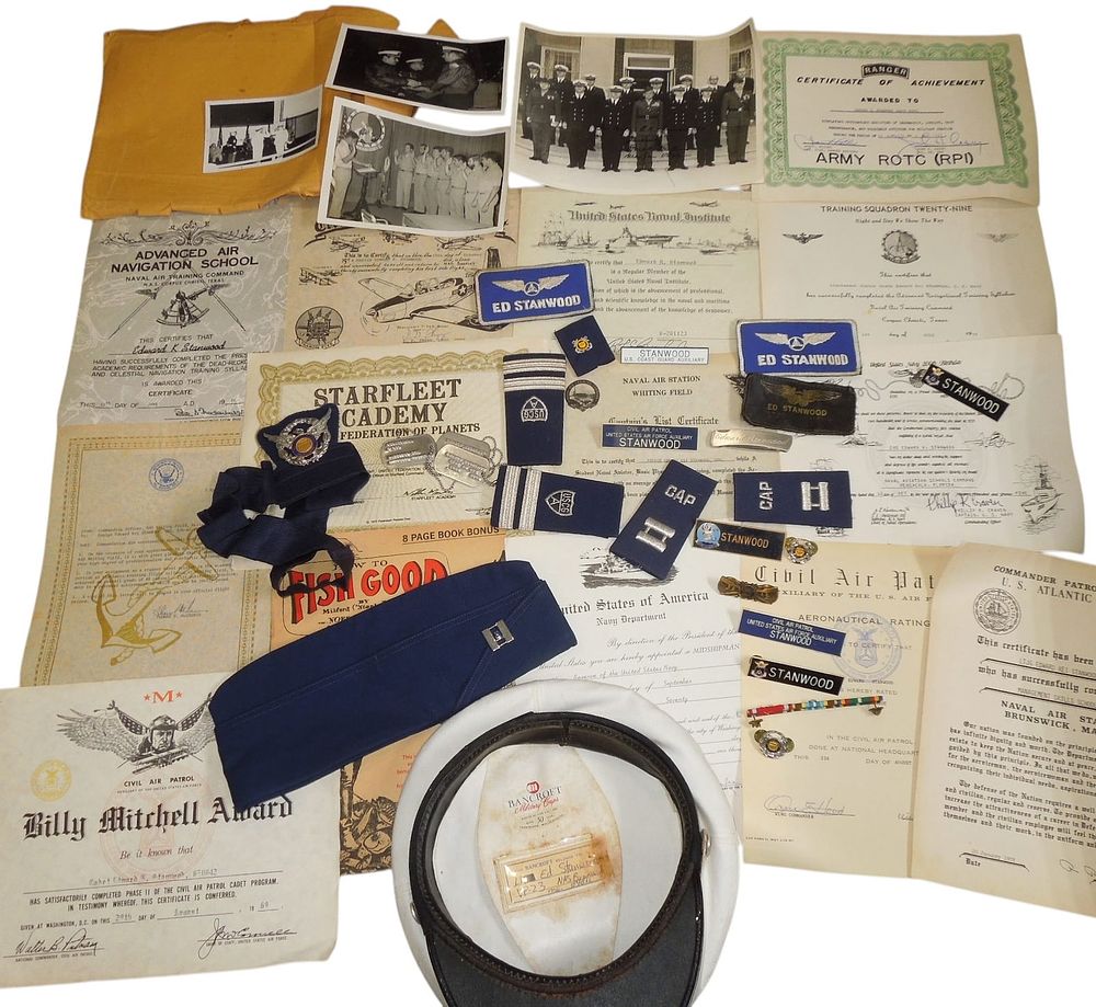 Lot 200: 1950s - 70s US Navy Aviator & Civil Air Patrol Documents & Insignia Group