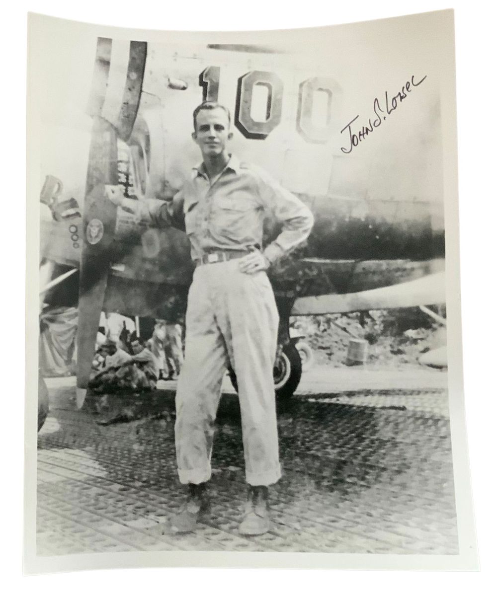 Lot 220: WWII Double Ace John S. Loisel 5th Air Force 300+ Combat Missions Signed Photo