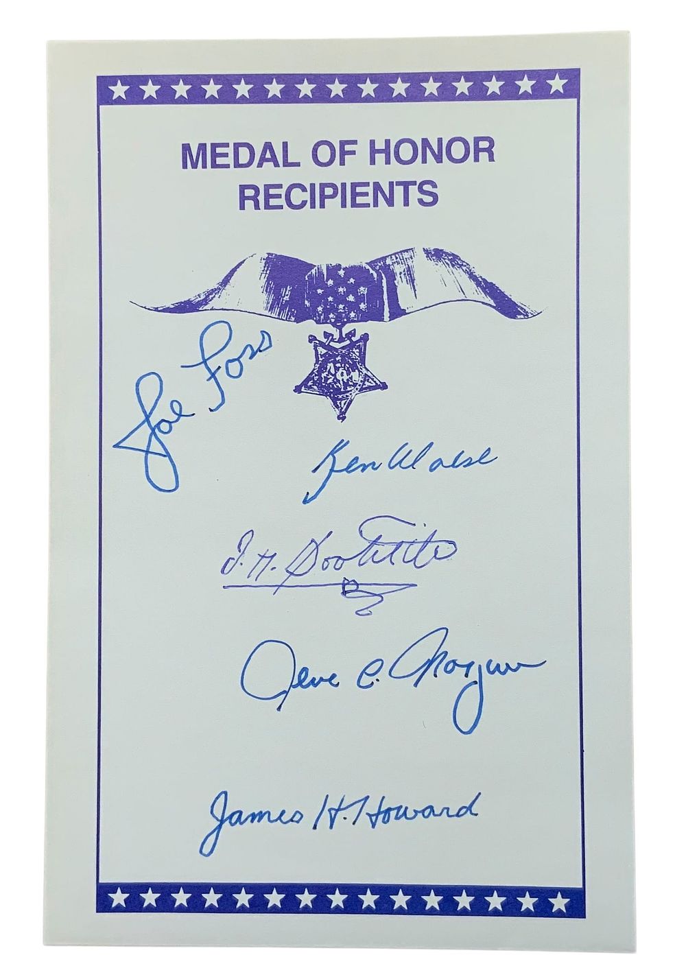 Lot 230: WWII Medal of Honor MOH Foss Doolittle Walsh Howard Morgan Signed Book Plate