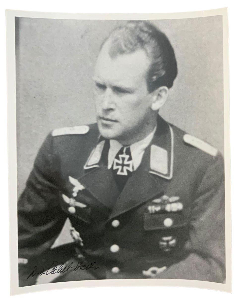 Lot 242: WWII German Luftwaffe Ace Diethelm von Eichel-Streiber Knight Cross Signed Photo