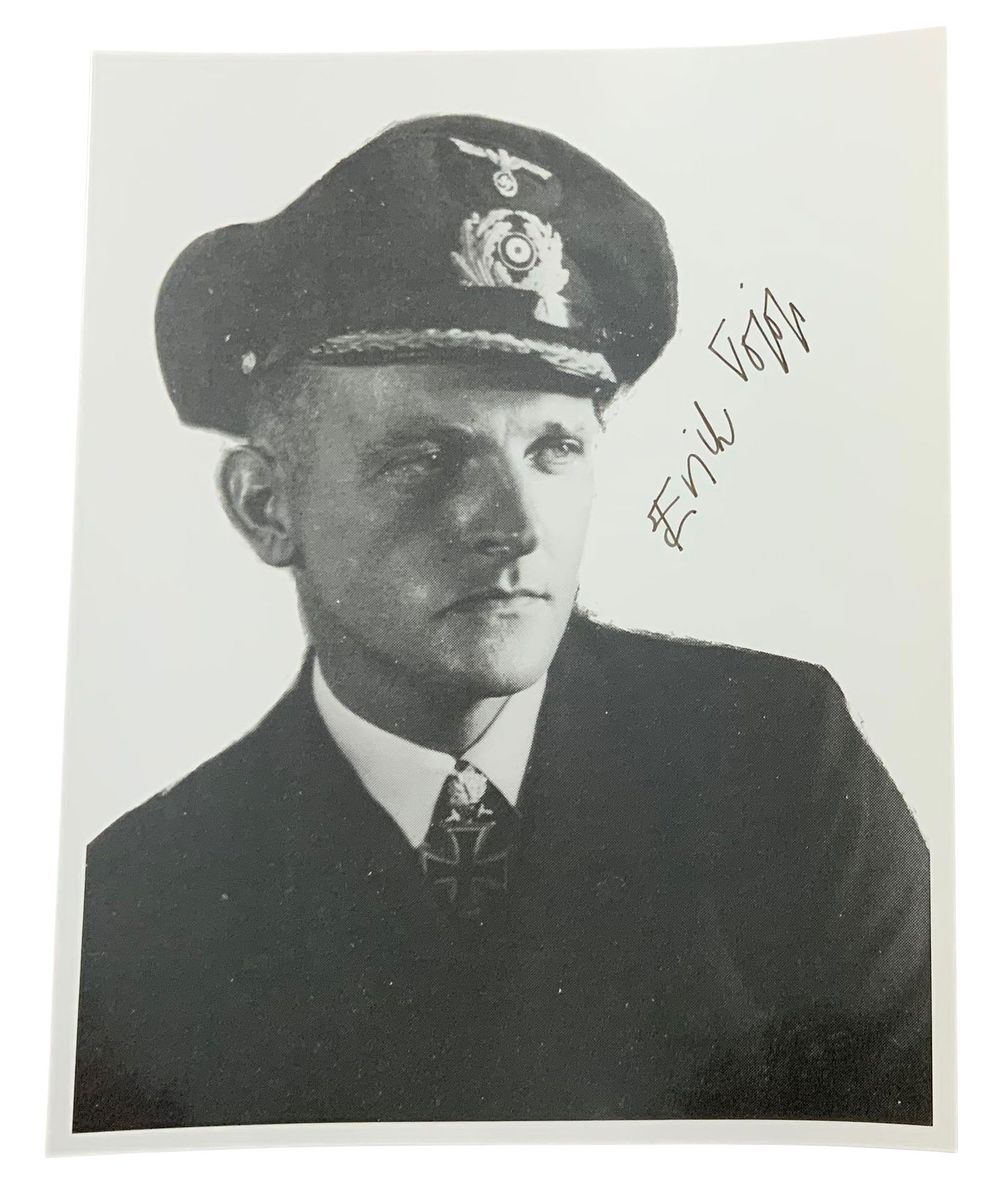 Lot 245: WWII German U-Boat Commander Erich Topp Signed Photo Knights Cross