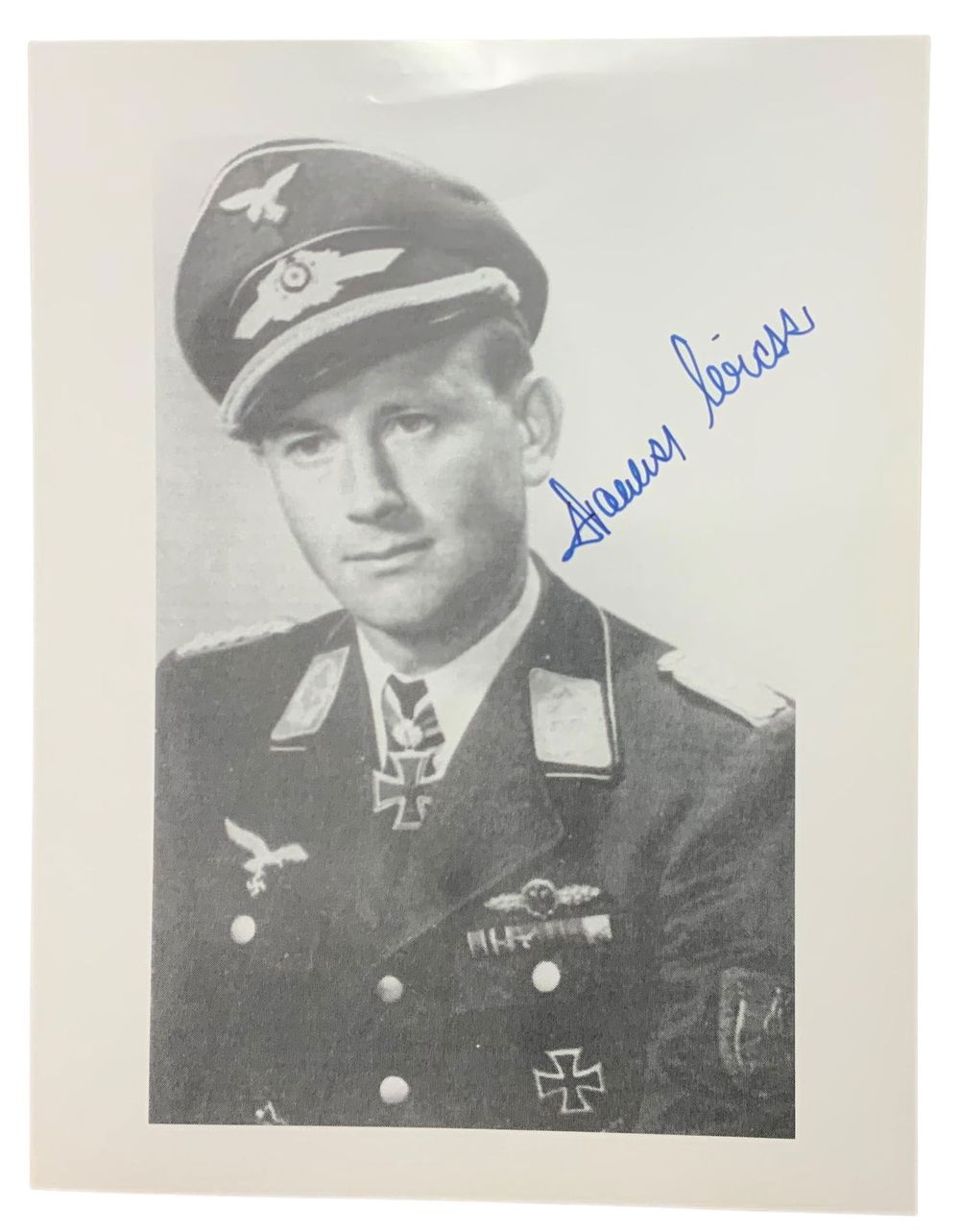Lot 248: WWII German Luftwaffe Ace Fighter Pilot Johannes Wiese Signed Photo