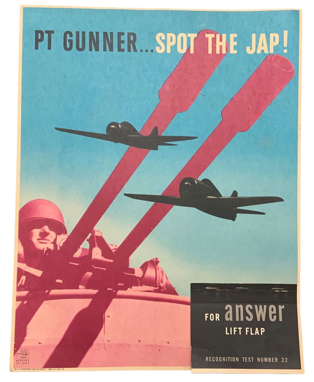 Lot 263: WWII Aircraft Recognition Fighters Grumman F6F Hellcat & Japanese Zeke 52 Poster
