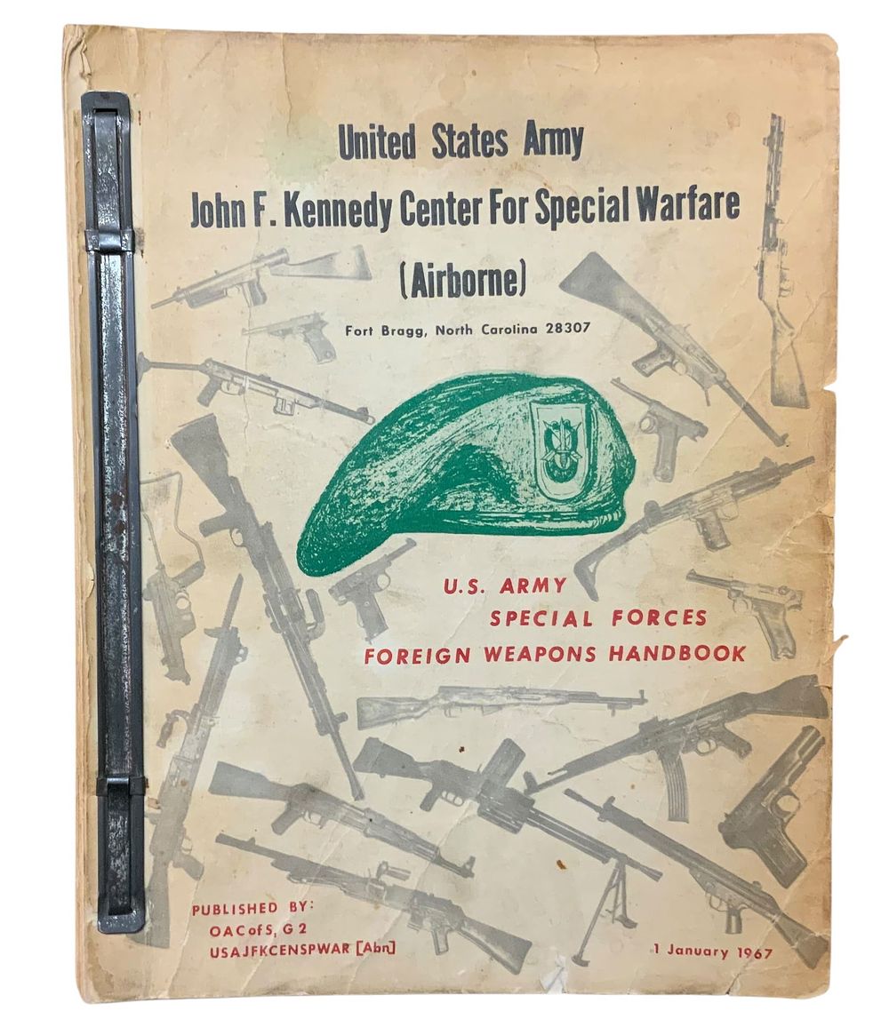 Lot 287: Vietnam 1967 US Army J. F. Kennedy Center Special Warfare (Airborne) Foreign Weapons Handbook