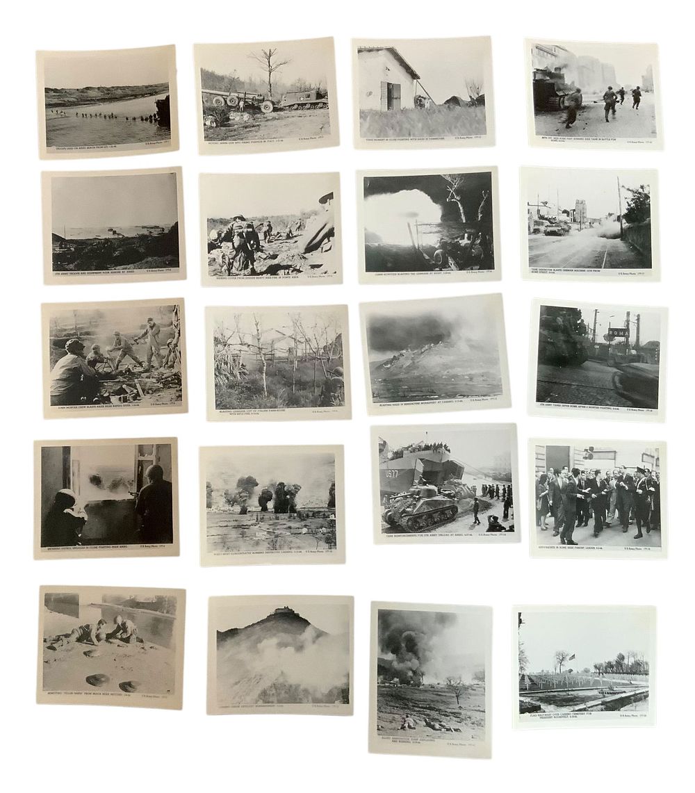 Lot 299: US Army Stock Photos POW Camps, Anzio, Cassino, Rome & Aircraft Photos Lot of 42