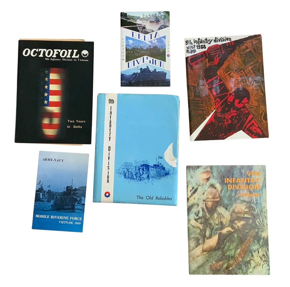 Lot 302: Vietnam War Army 9th Infantry Division Combat Art & Unit History Booklets, Postcards, Etc.