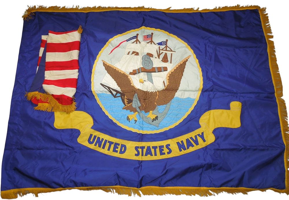 Lot 308: Vietnam War US Navy 1960 Dated Flag & 50 Star American Banner