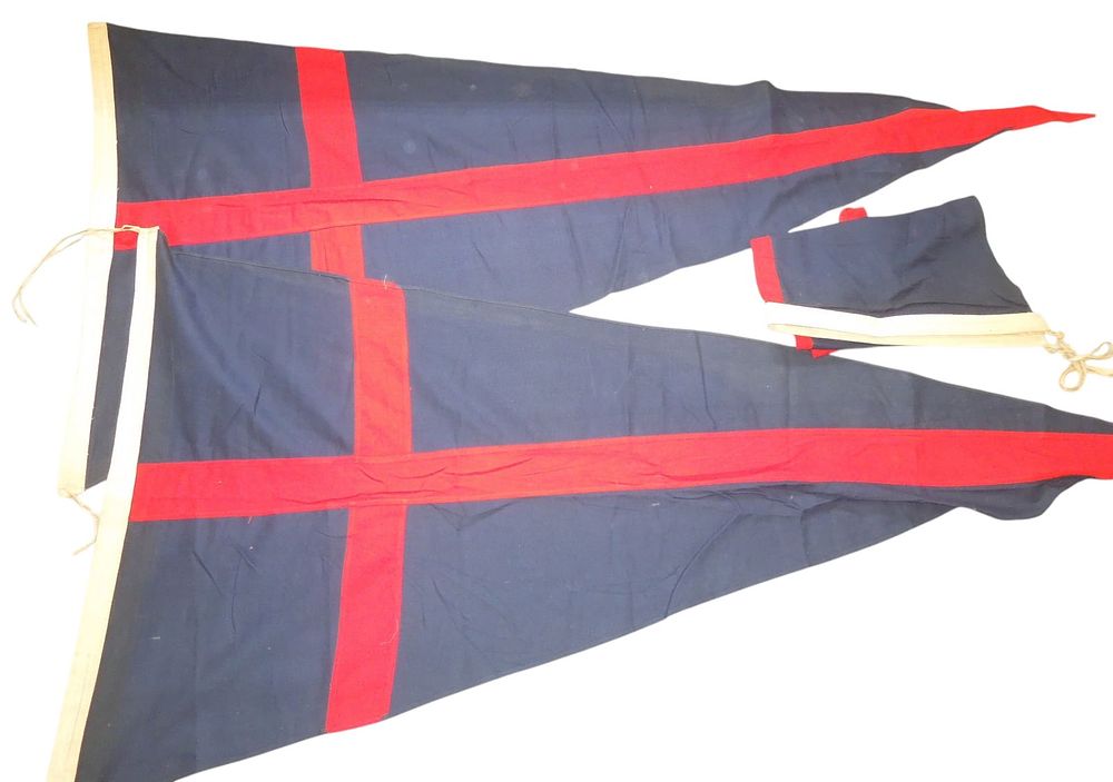 Lot 320: Lot (3) Vintage WWII Era Maritime Ship Flags Banners