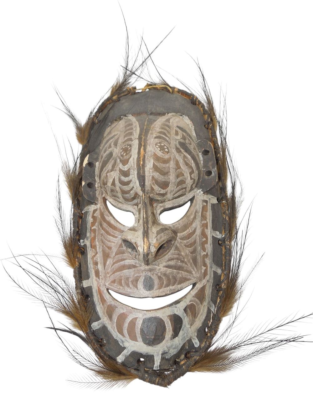 Lot 342A: Vintage Wooden New Guinea Oceania Tribal Mask