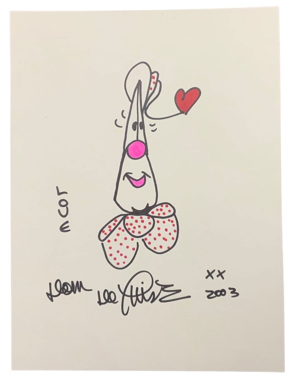 Lot 353: Dom DeLuise Voice Actor & Comedian Signed Original Sketch