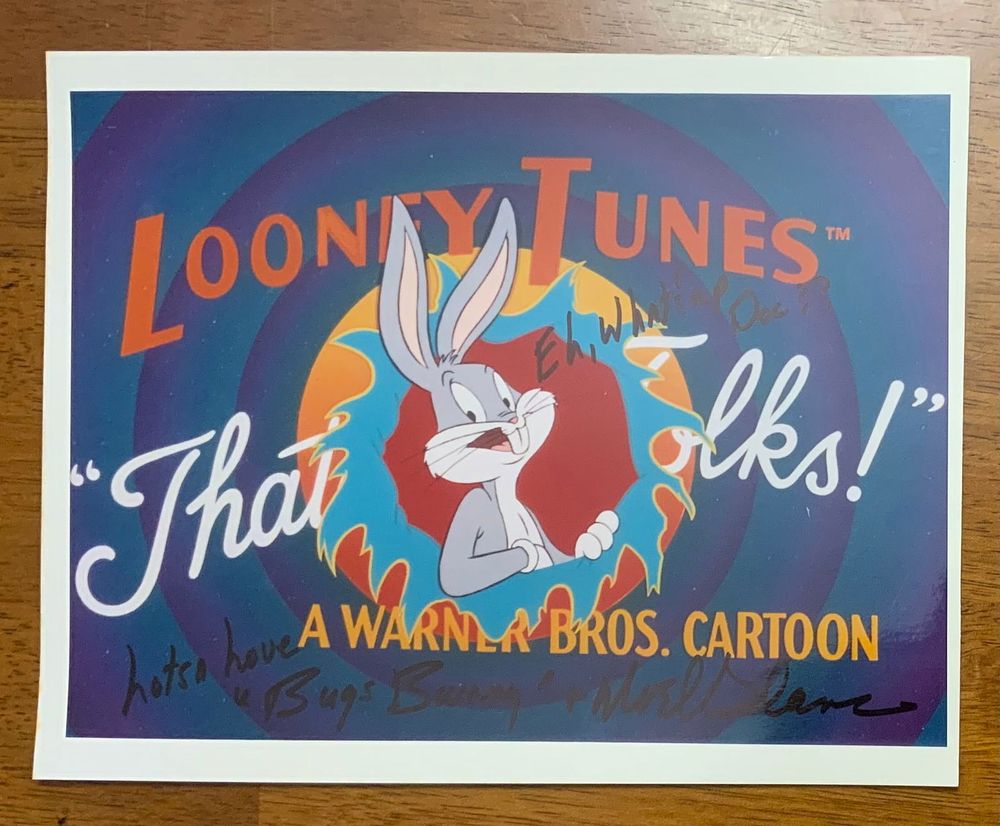 Lot 363: Noel Blanc Cartoon Voice Actor Signed Warner Brothers Bugs Bunny Photo