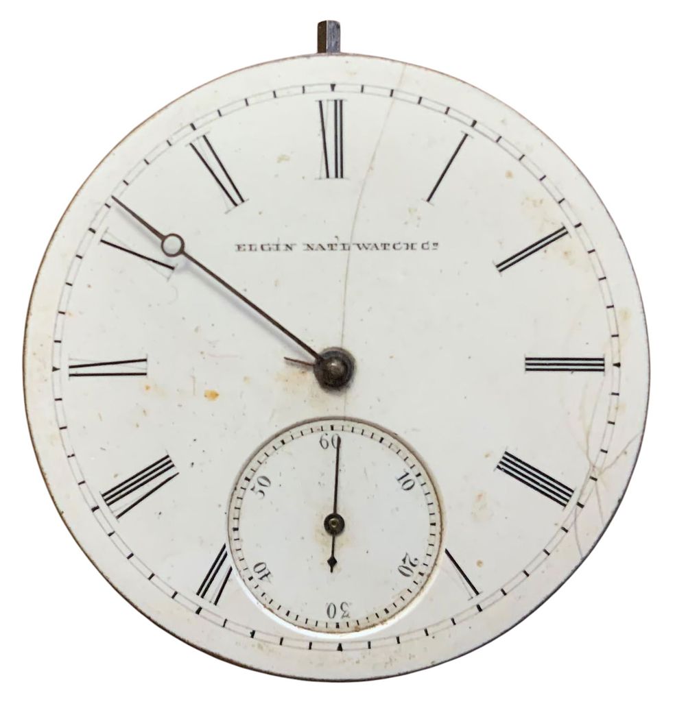 Lot 405: 1879 Elgin National Watch Co. Railroad Grade Pocket Watch Movement (600855) & Dial