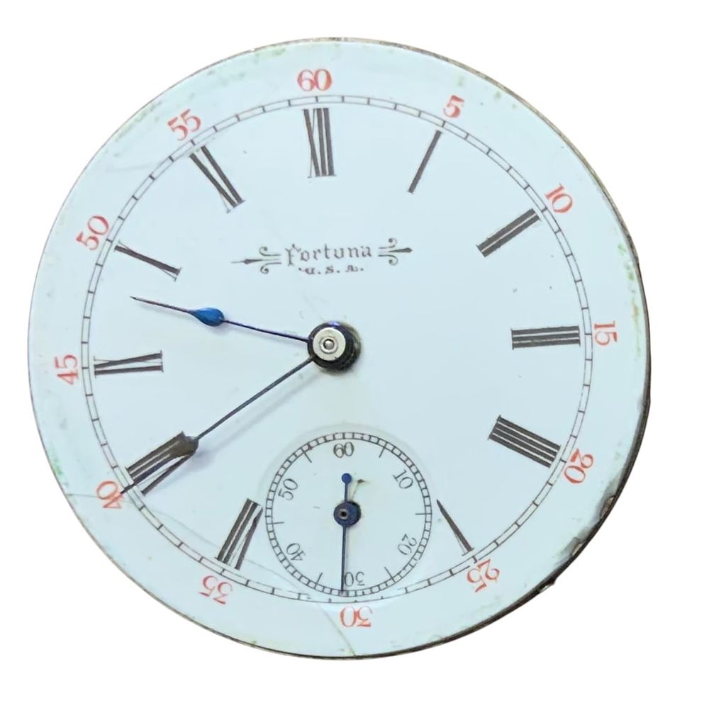 Lot 406: 1899 Trenton Watch Co Pocket Watch Movement (2094763) & Dial Grade 301