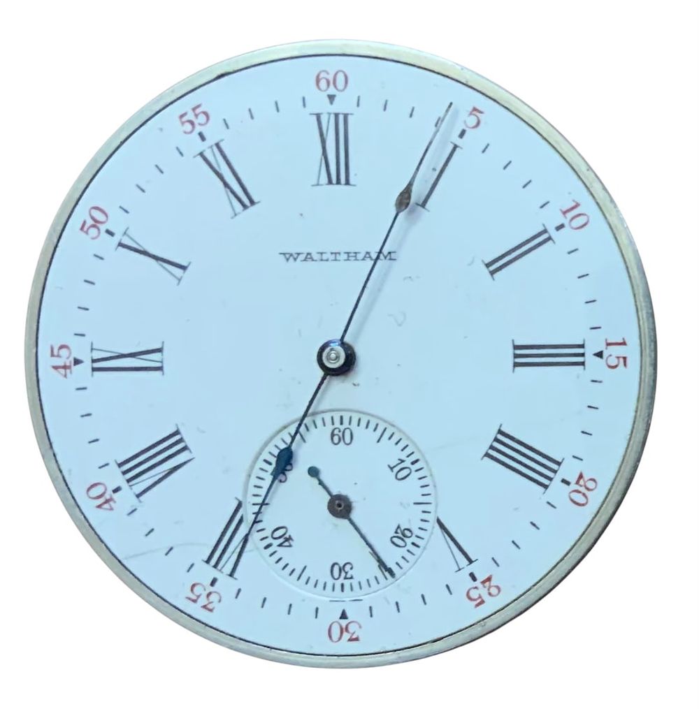 Lot 407: 1904 American Waltham Watch Co. Pocket Watch Movement (13988253) & Dial Grade 220