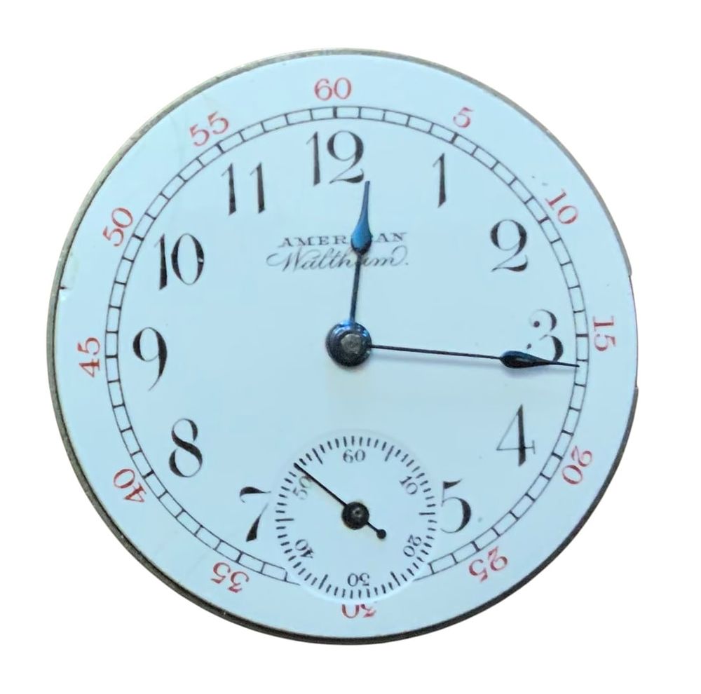 Lot 412: 1897-1900 American Waltham Watch Co. Pocket Watch Movement (6521256) & Dial Grade 68