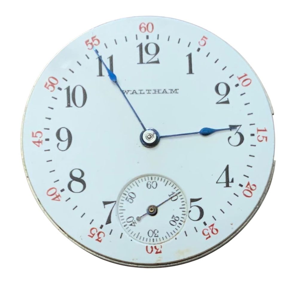 Lot 422: 1904 American Waltham Watch Co. Pocket Watch Movement (13857887) & Dial Grade Seaside
