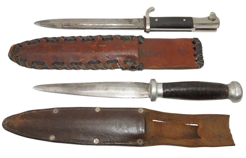 Lot 161: Lot (2) WWII US & German Fighting Knives K98 Bayonet