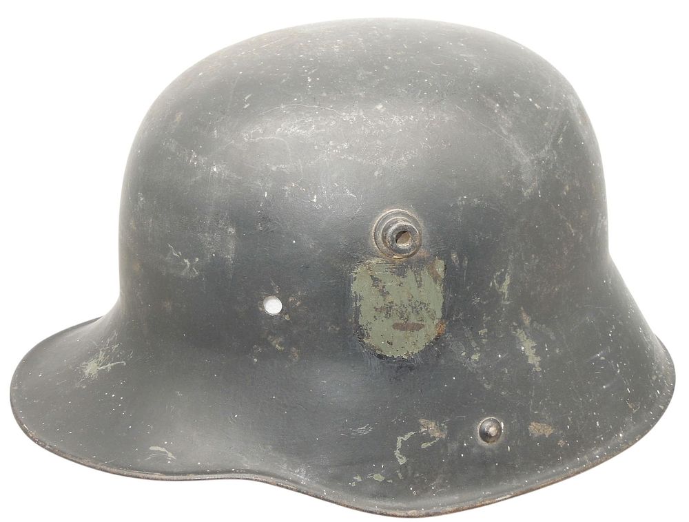 Lot 167: 1930s German Military Helmet Shell With Decal Remnant