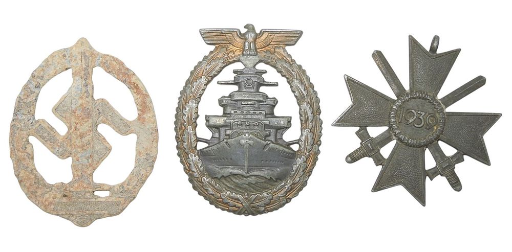 Lot 178: Lot WWII German SA Sports KvK & Kriegsmarine High Seas Badges