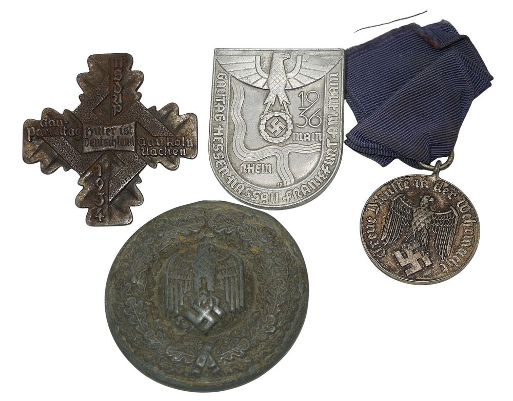 Lot 188: Lot of WWII German Badges & Medal 1936 Gautag 1934 NSDAP