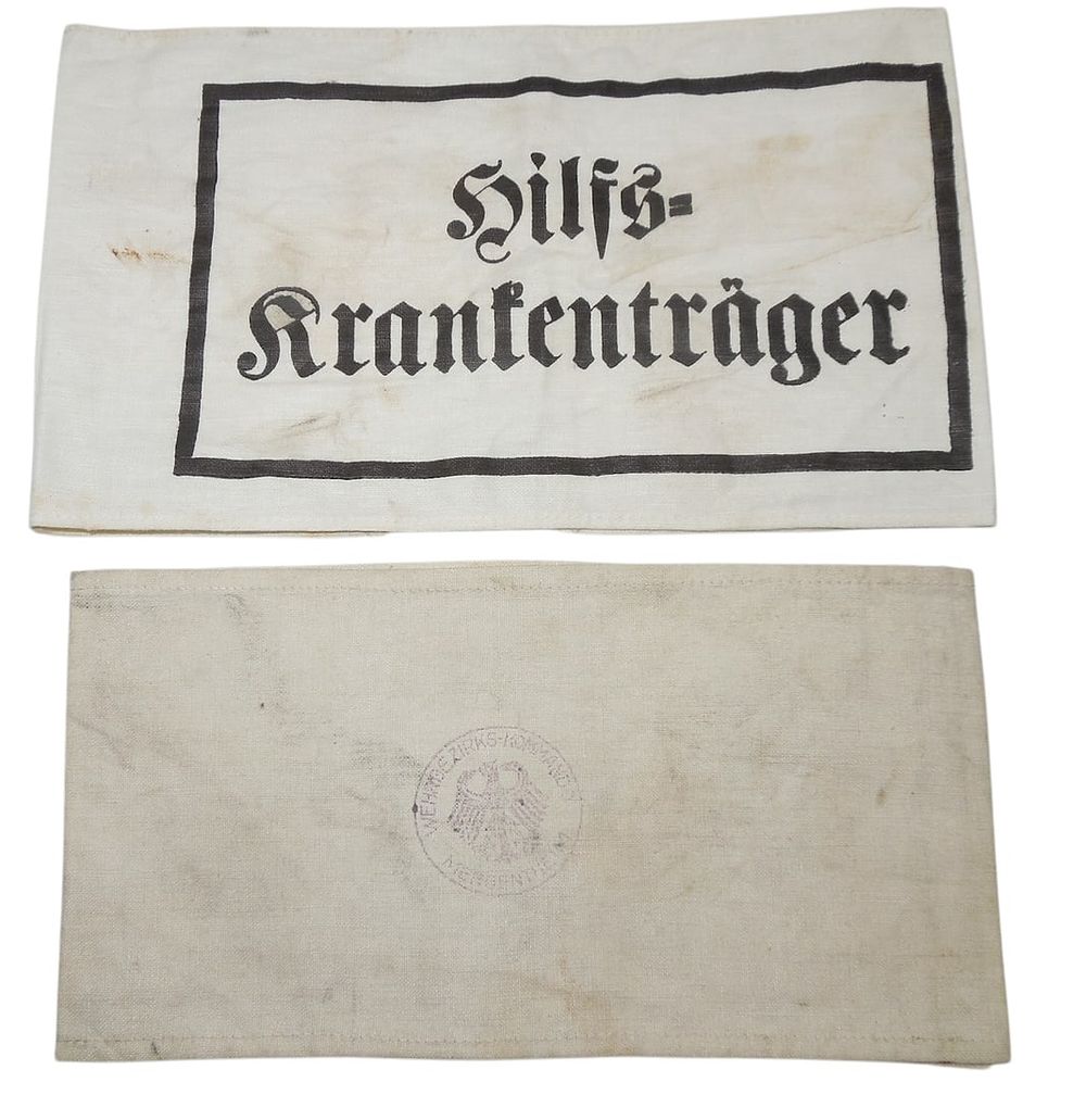 Lot 199: Lot (2) WWII German Military Armbands Stretcher Bearer Kommando