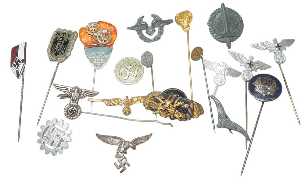 Lot 202: Lot WWII German Military Stick Pins Luftwaffe SA RLB
