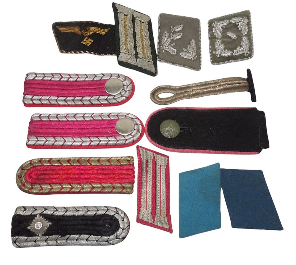 Lot 205: WWII German Military Fire Police & Political Shoulder Boards & Tabs