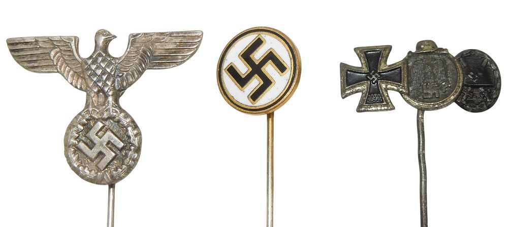 Lot 207: Lot (3) WWII German Military Iron Cross Eastern Front Stick Pins