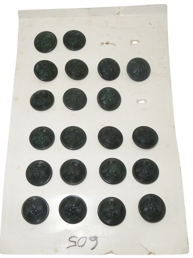 Lot 209: Lot WWII German Department of Justice Uniform Buttons on Card