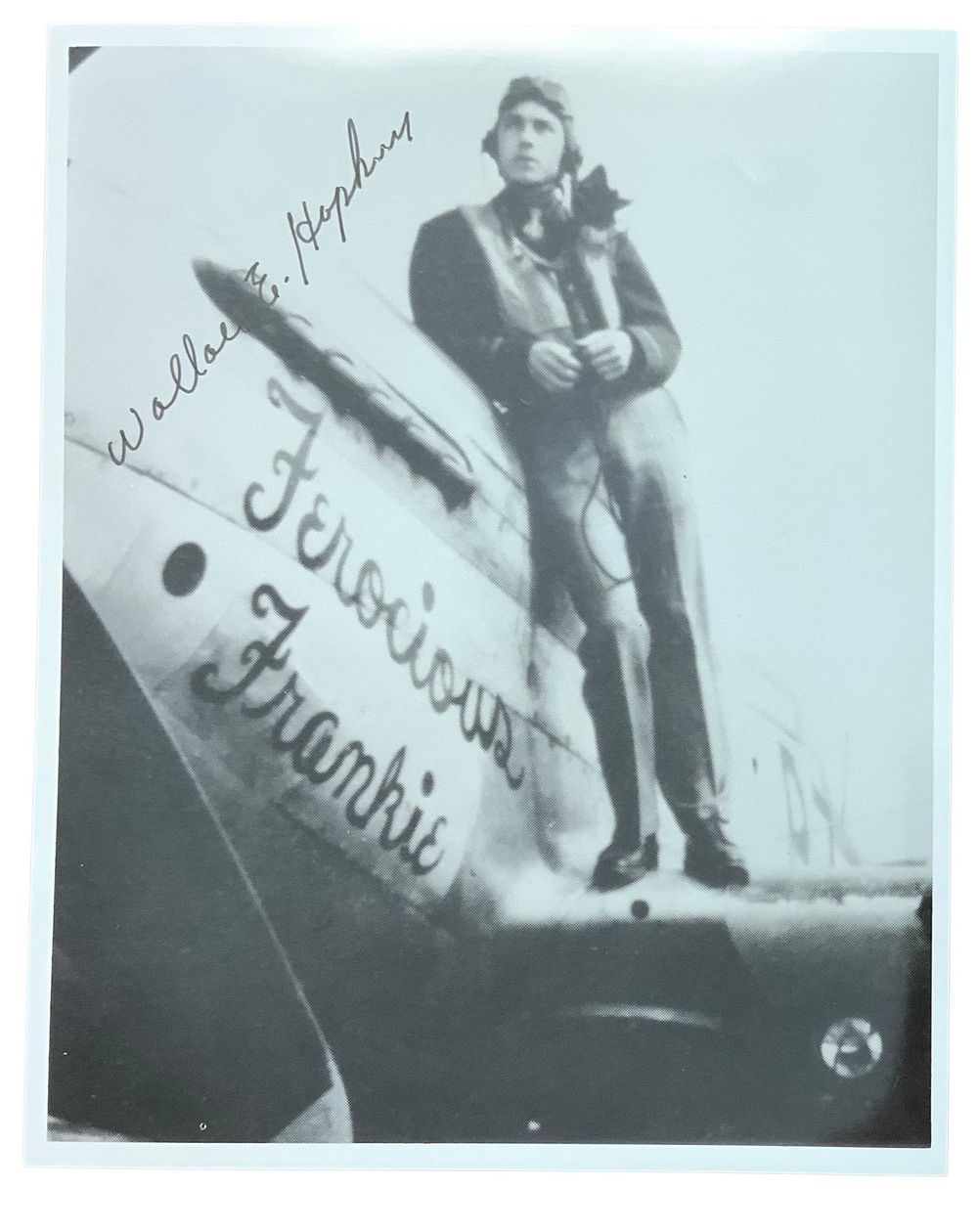 Lot 227: WWII Fighter Pilot Ace Wallace Hopkins Signed Photo 6 Victories
