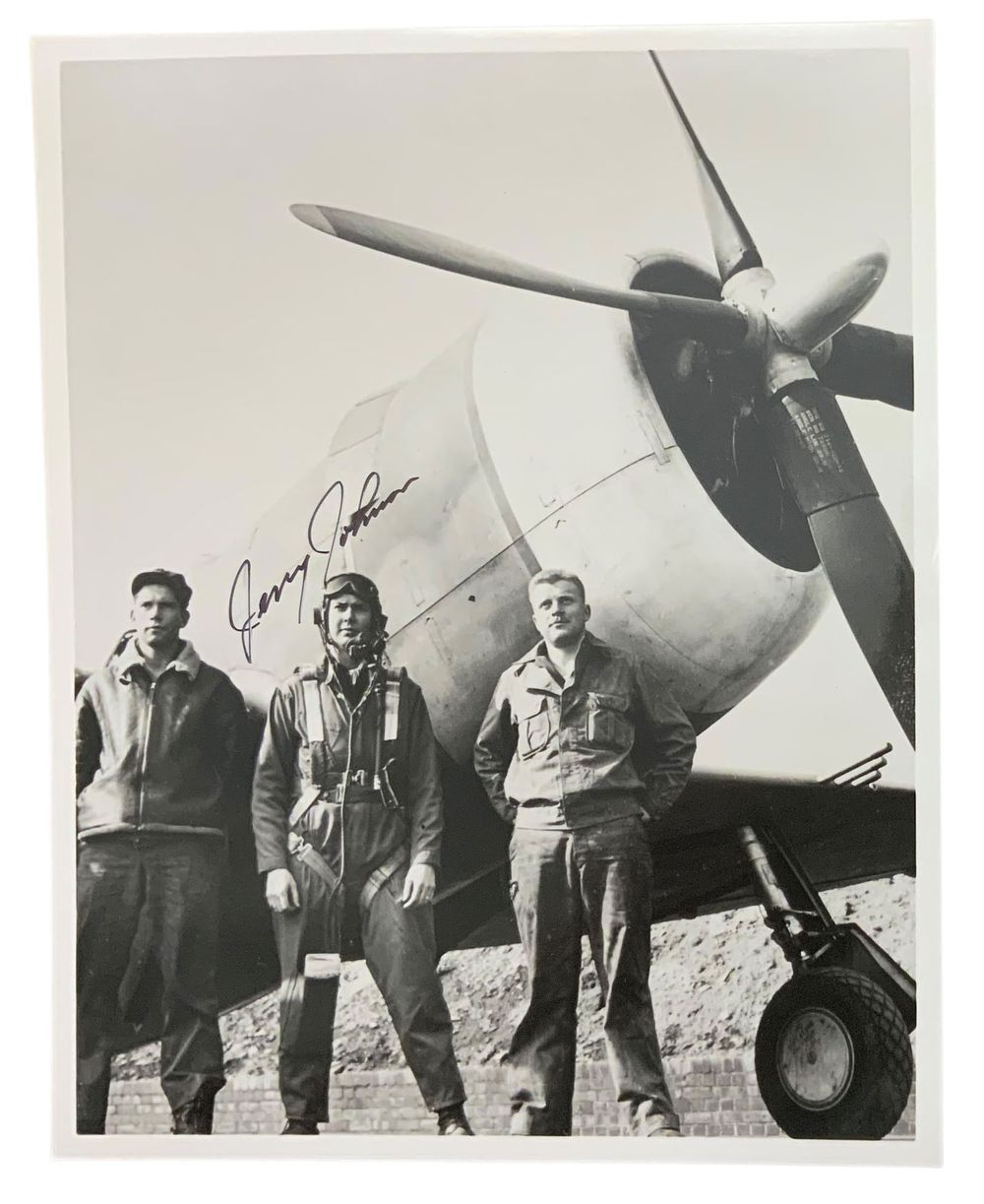 Lot 235: WWII Fighter Pilot Ace Gerald Johnson Signed Photo POW 8th Air Force General