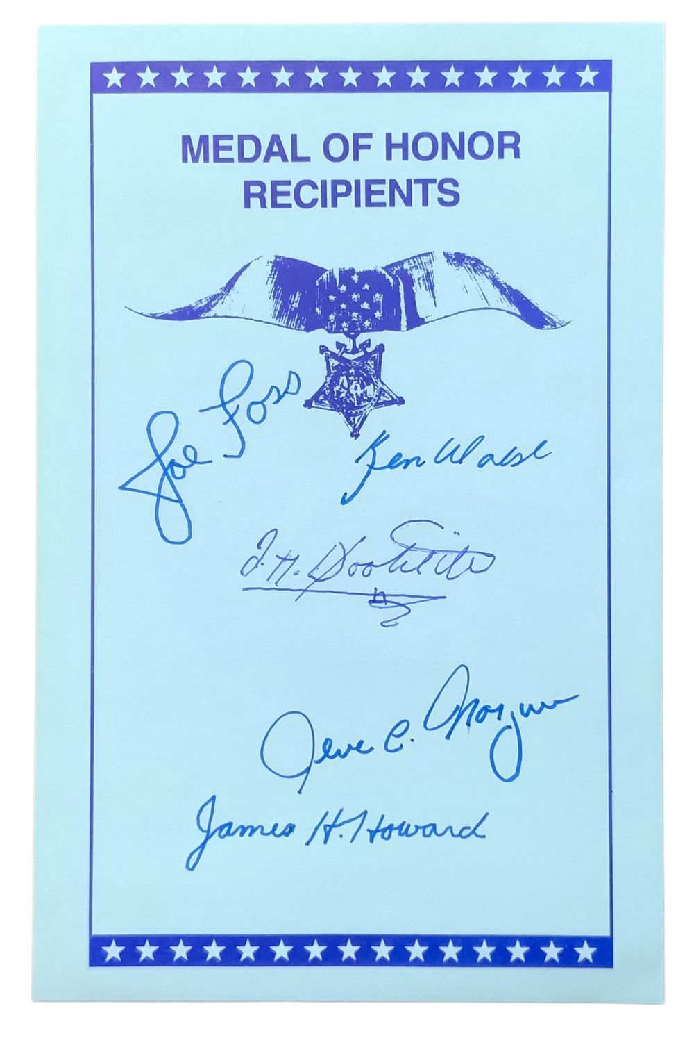 Lot 242: WWII Medal of Honor MOH Foss Doolittle Walsh Howard Morgan Signed Book Plate