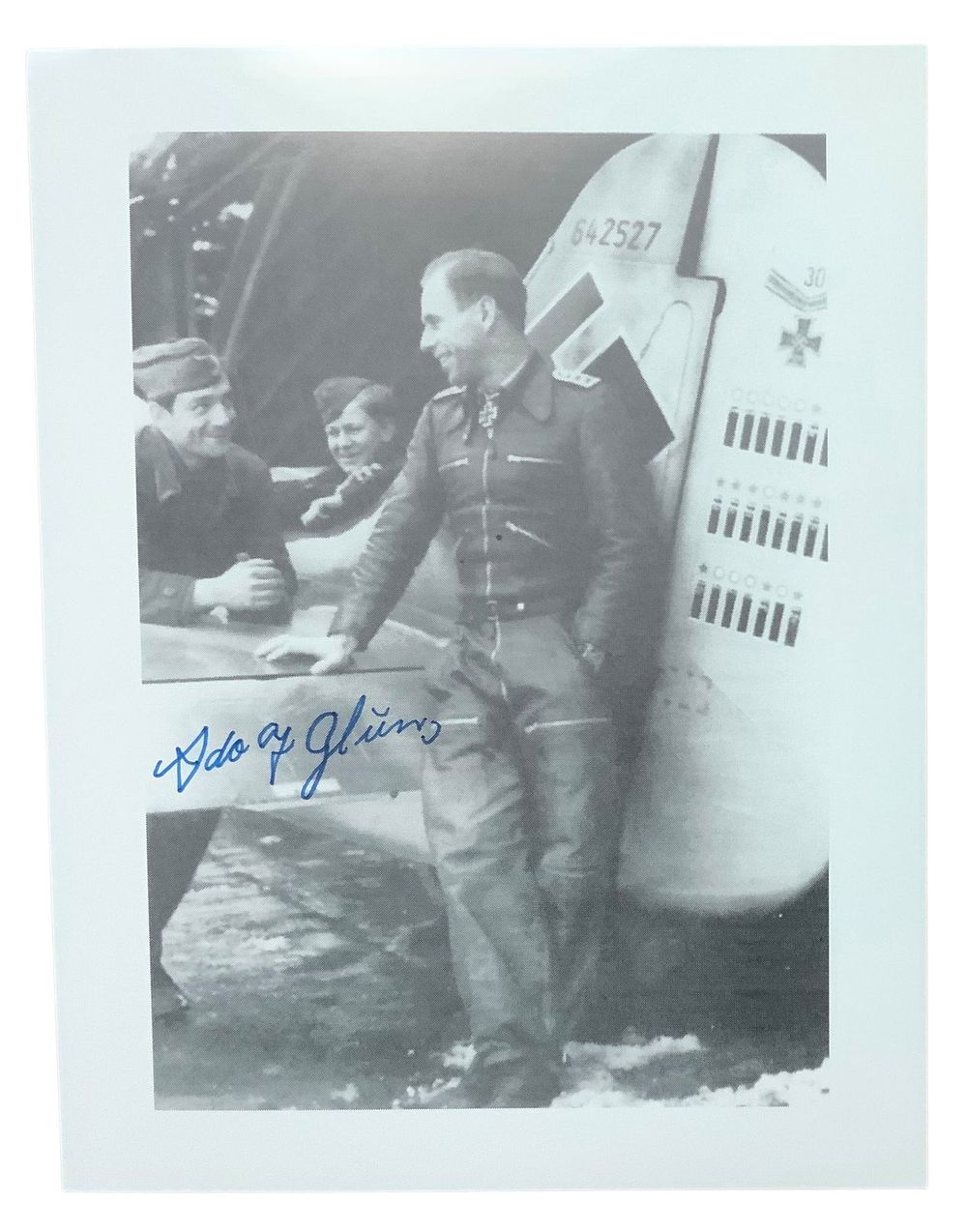 Lot 249: WWII German Fighter Ace Adolf Glunz Knights Cross Signed Photo