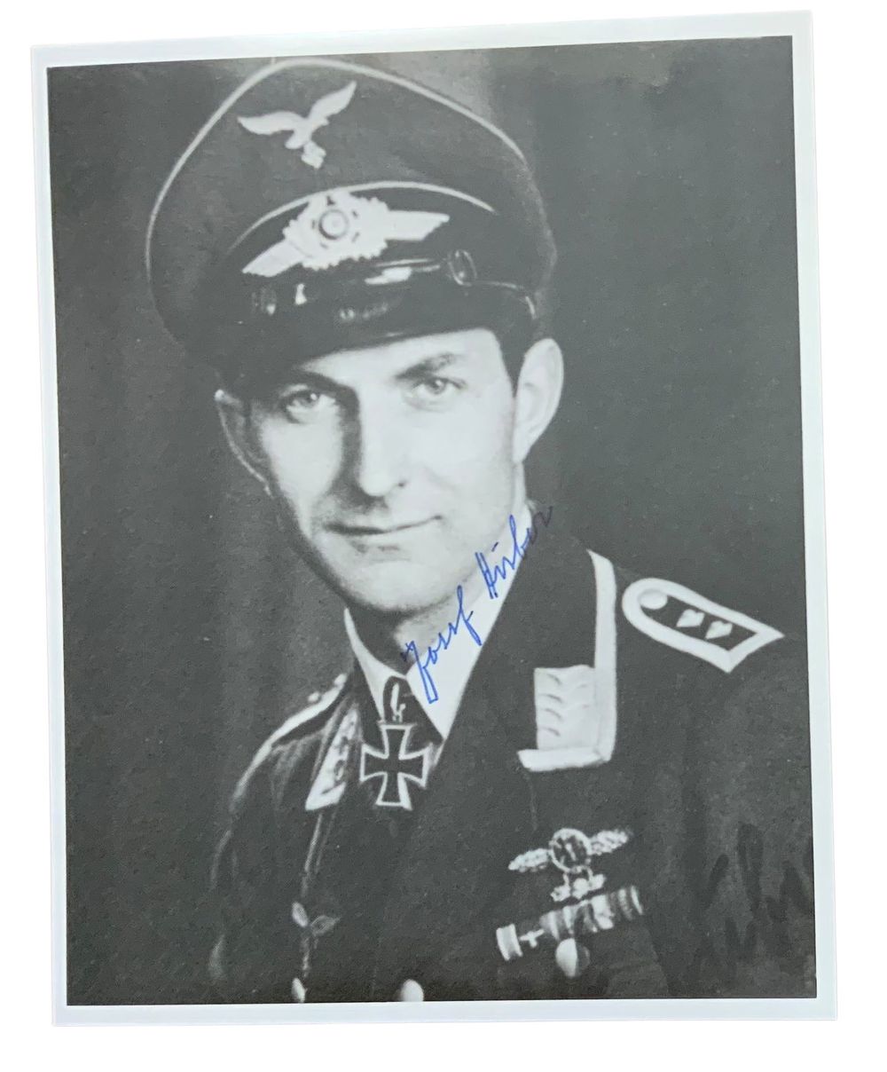Lot 263: WWII German Luftwaffe Fighter Pilot Joseph Huber Knights Cross Signed Photo