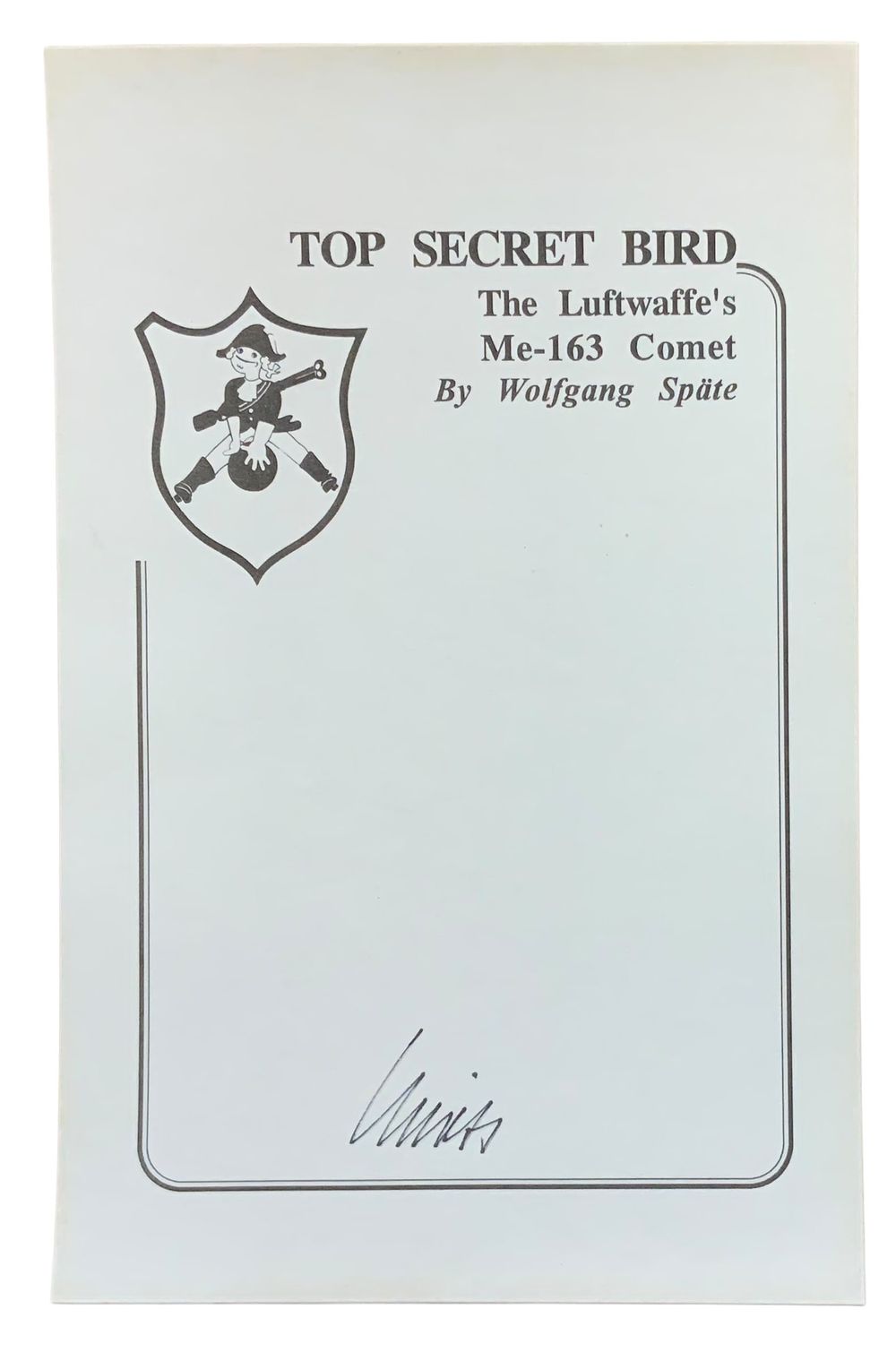 Lot 266: WWII German Luftwaffe Fighter Pilot Ace Wolfgang Spate Signed Book Plate