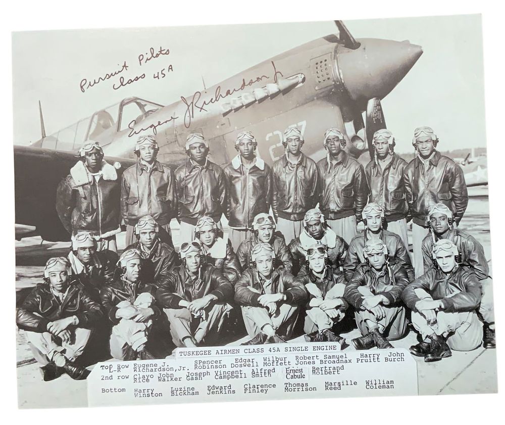 Lot 272: WWII Tuskegee Airman Pilot Eugene Richardson Signed Photo
