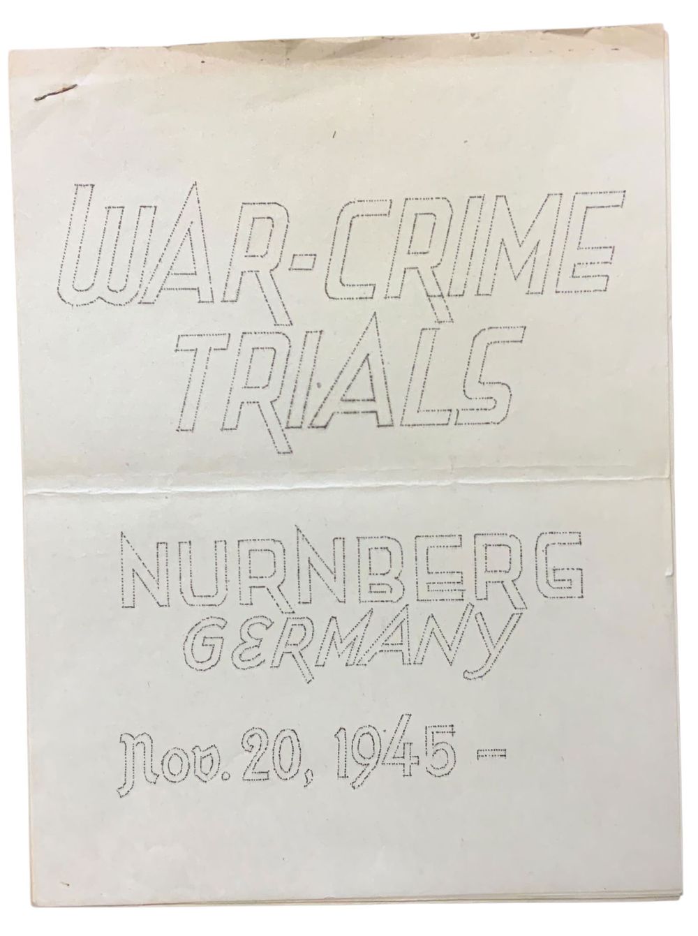 Lot 278: WWII 1945 War Crime Trials Nurnberg, Germany Original Packet