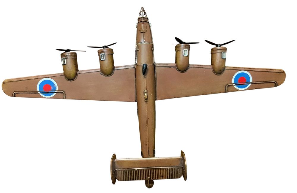 Lot 288: WWII RAF Royal Air Force B-24 Liberator Bomber Diamond Lil Aircraft Tin Model
