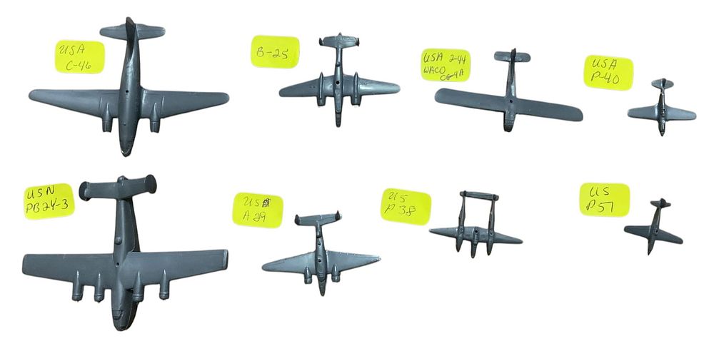 Lot 291: US Army Air Force & Navy Cruver Aircraft Spotter Recognition Planes Lot (8)
