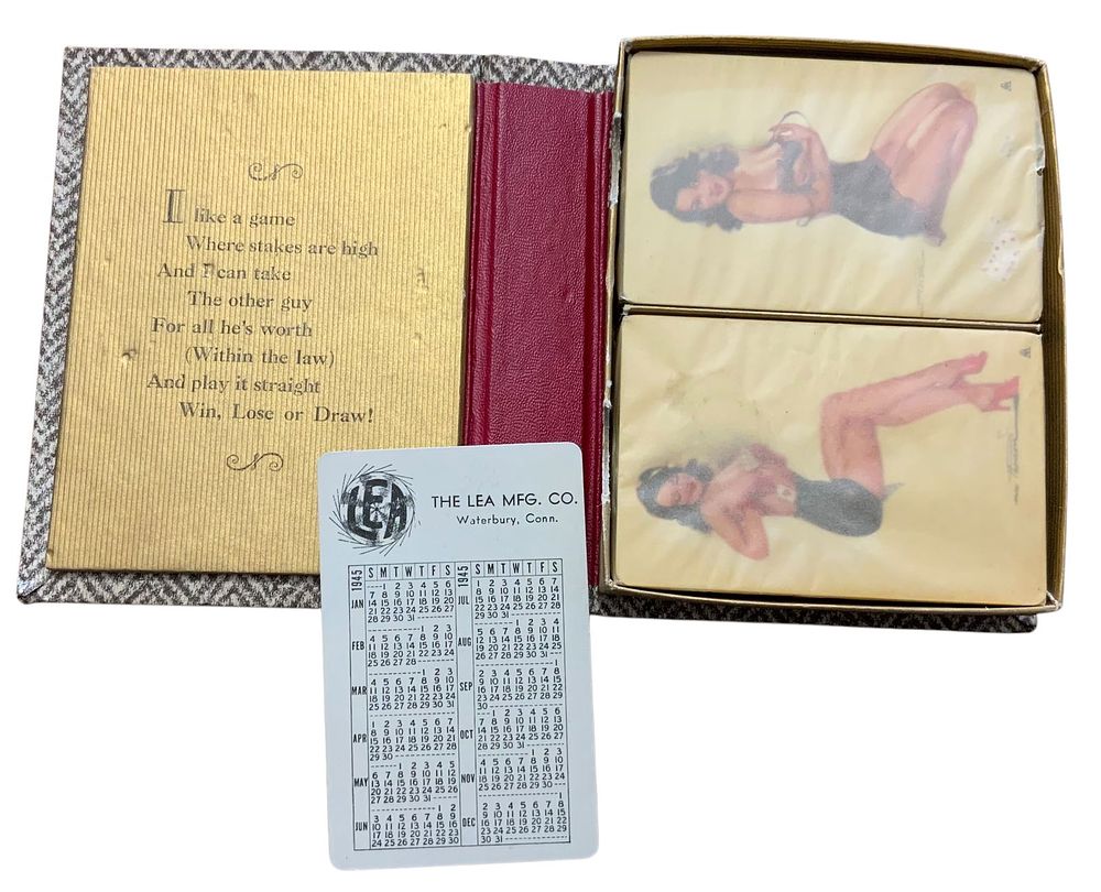 Lot 296: RARE WWII 1945 PinUp Girls Playing Cards Complete Unused Double Set Mac Thorson