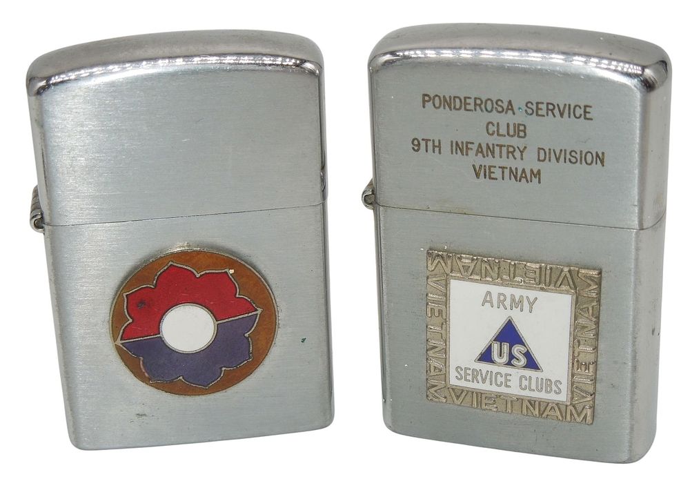 Lot 302: Lot (2) Vietnam War 9th Infantry Division Lighters Hong Kong & Japanese Made