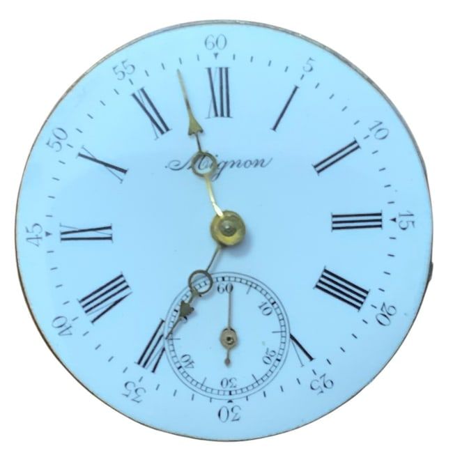 Lot 336: Mignon Watch Co. Pocket Watch Movement & Dial Swiss Made